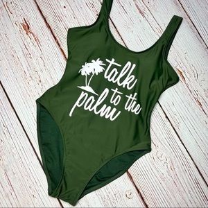Talk To The Palm Green One Piece Swimsuit